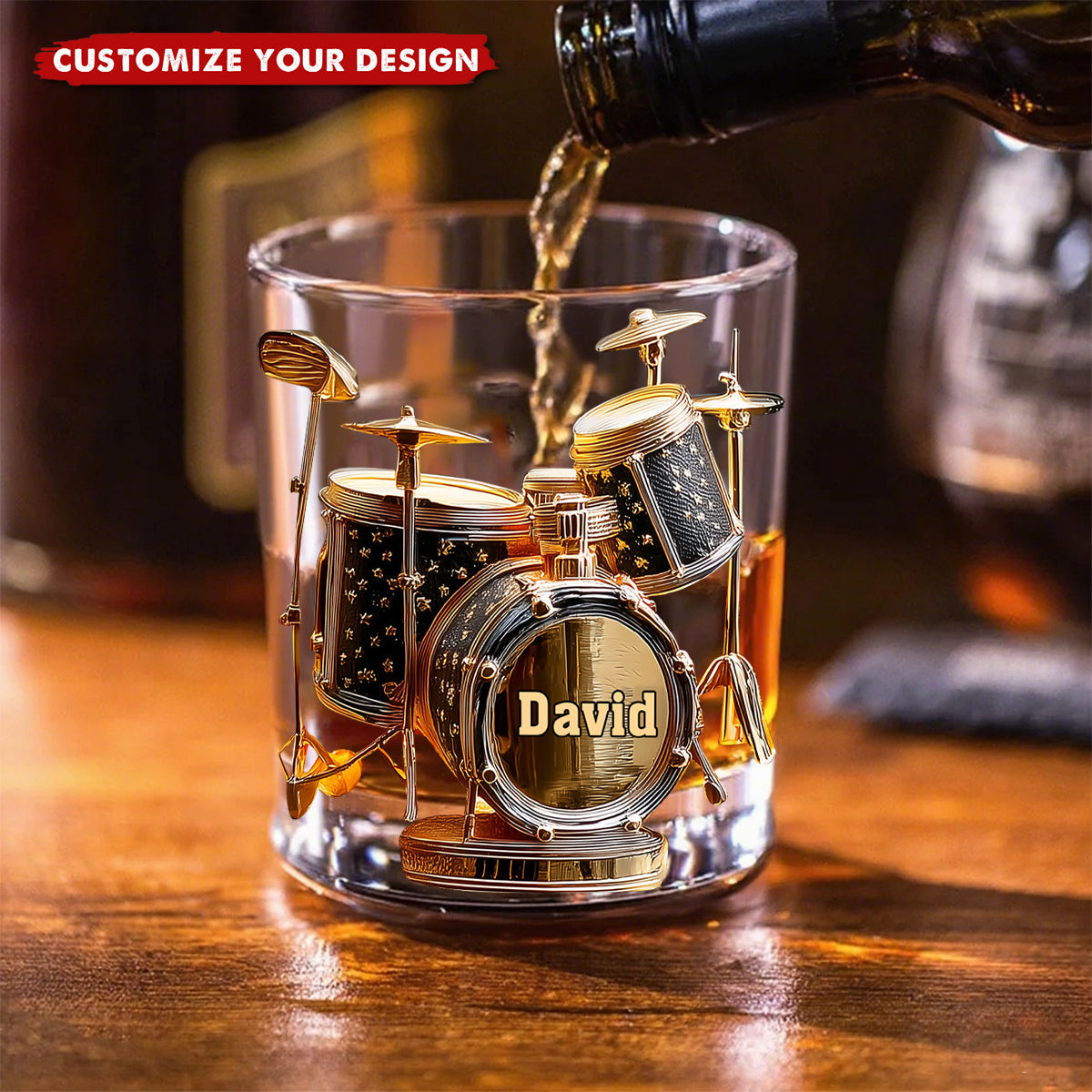 Awesome Drummer - Personalized Drummer Whiskey Glass