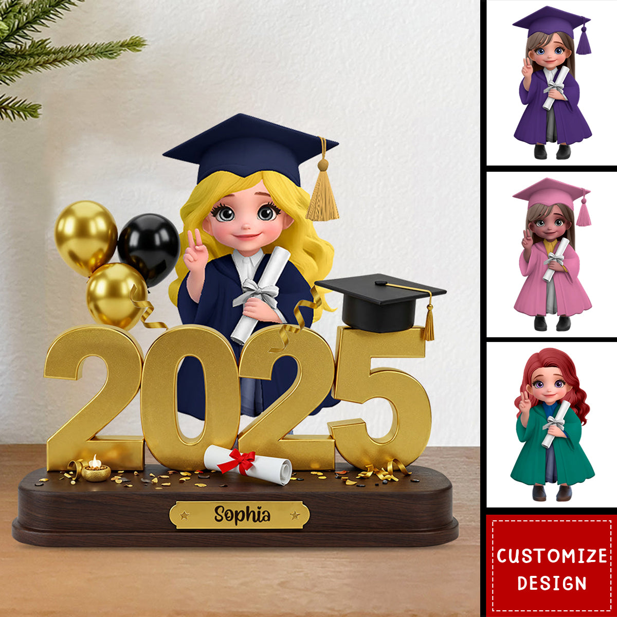 Graduation Gift - Personalized Graduation Shaped Acrylic Plaque