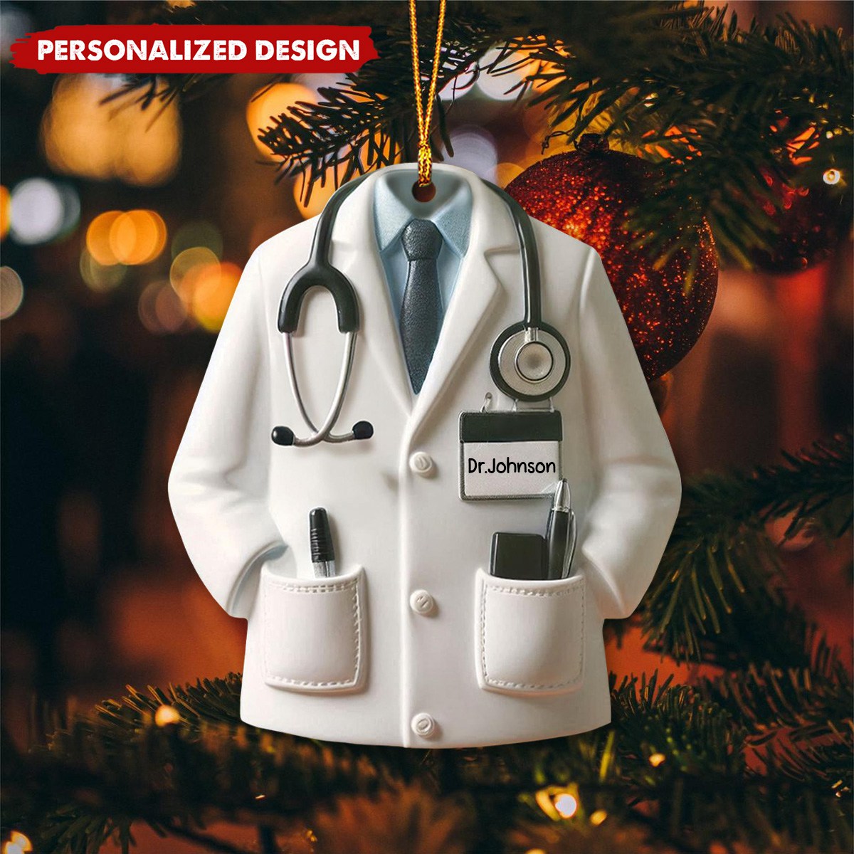Personalized Doctor Blouse Christmas Ornament-Gifts For Medical Grad Healthcare Worker-2024 New Release