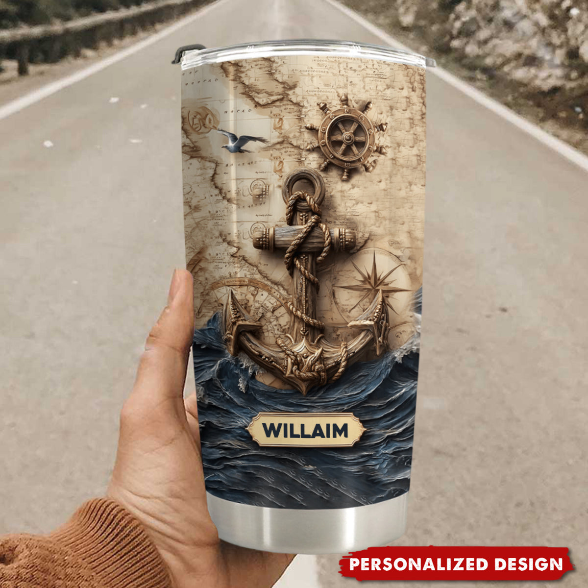 Proud Sailor-Personalized Boating Full Print Tumbler