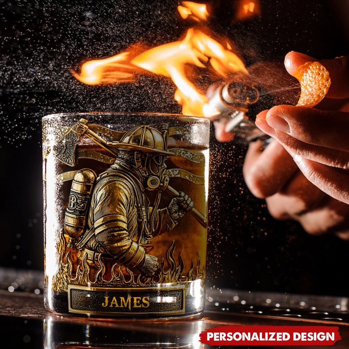 Proud Firefighter - Personalized Firefighter Whiskey Glass