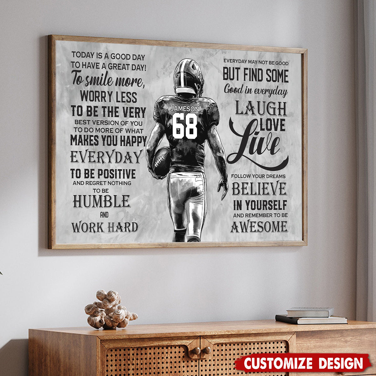 Today Is A Good Day-Motivational Personalized Football Boy-Gift For Football Lovers