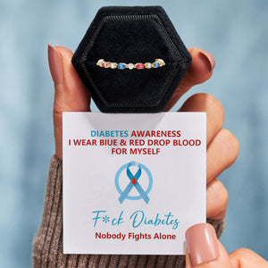 DIABETES AWARENESS-Cyan Diamond Thin Ring