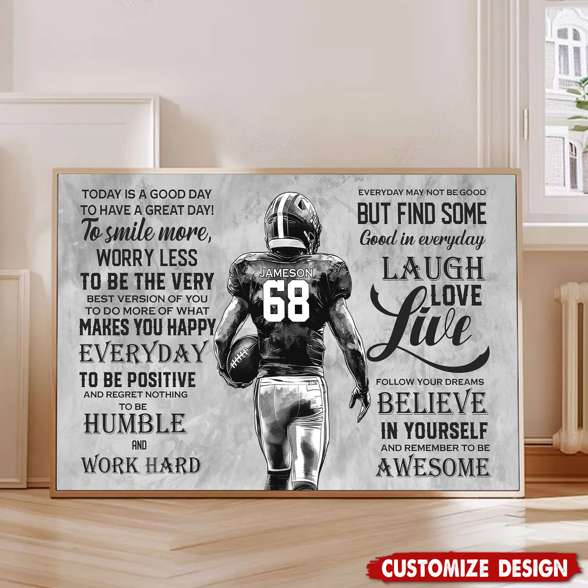 Today Is A Good Day-Motivational Personalized Football Boy-Gift For Football Lovers