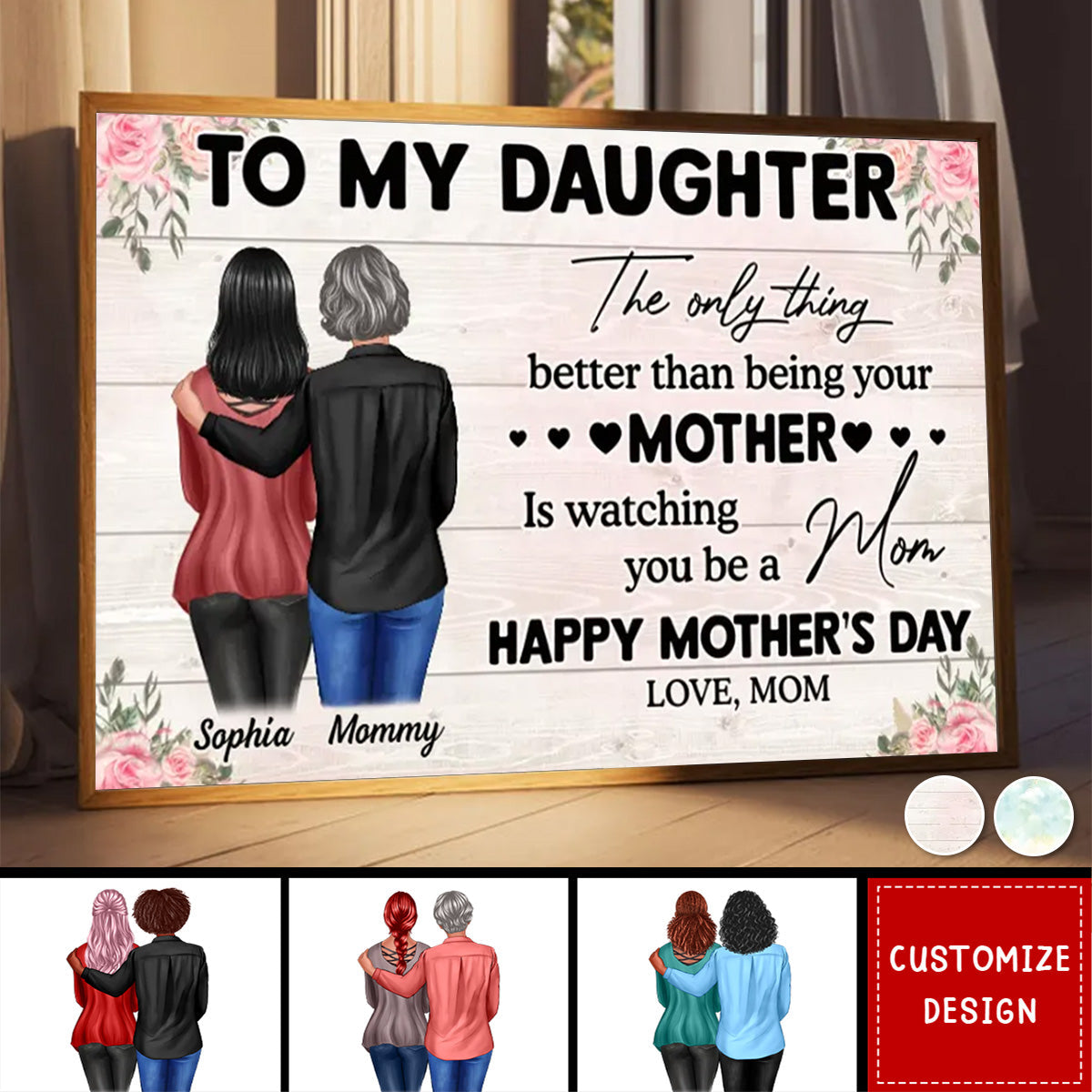 To My Daughter From Mom Happy Mother's Day Personalized Poster-Gift For Mother's Day