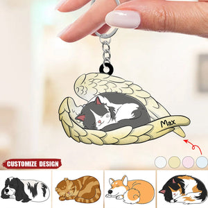 Angel Pet - Memorial Gift For Dog Lover, Cat Lover - Personalized Acrylic Keychain