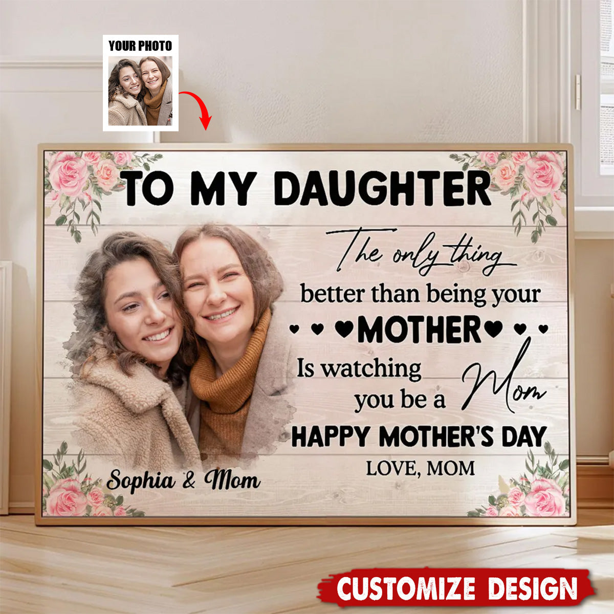 To My Daughter From Mom - Personalized Photo Poster - Mother's Day Gift For Daughter