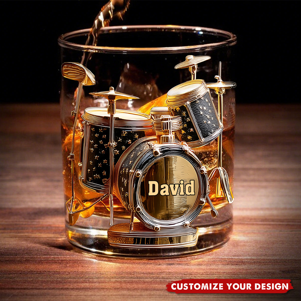 Awesome Drummer - Personalized Drummer Whiskey Glass