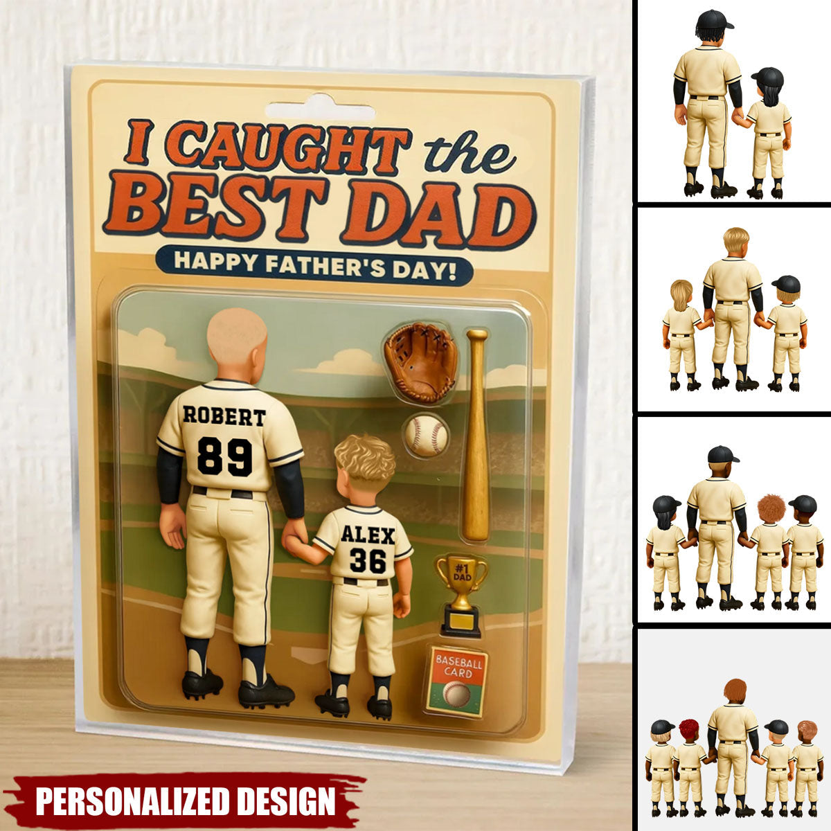 We Caught the Best Dad Baseball-Personalized Acrylic Plaque-Father's Day Gift