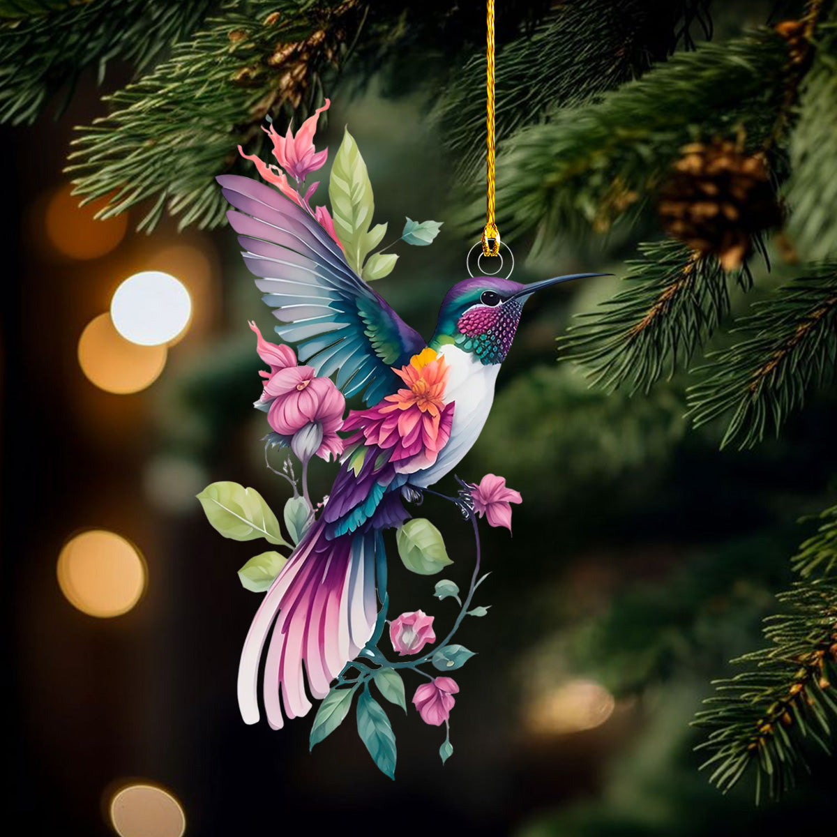 Colorful Hummingbird Christmas Ornament, Gift For Bird Lovers-2024 New Release