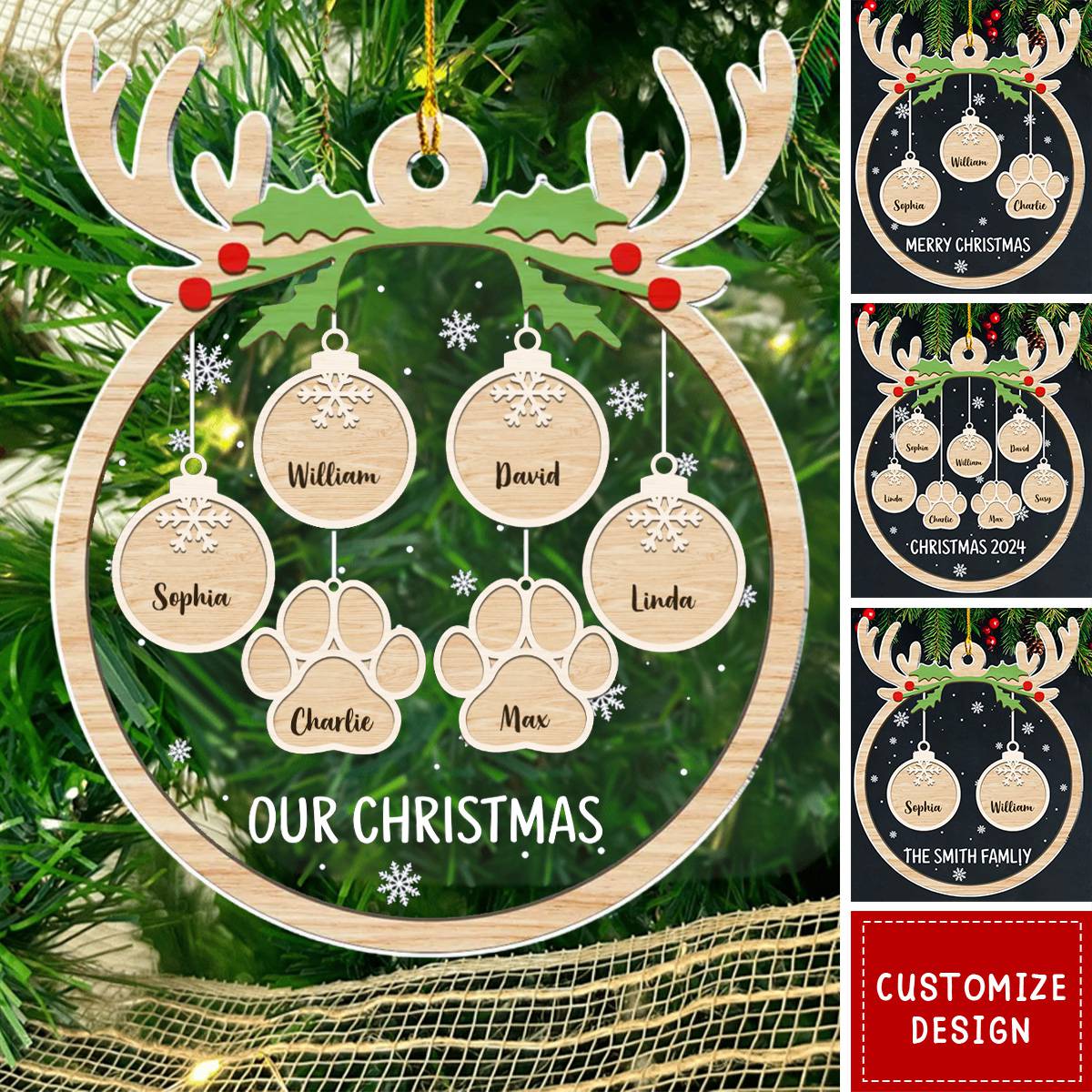 Paw Charm - Personalized Custom Acrylic Ornament - 2024 New Release