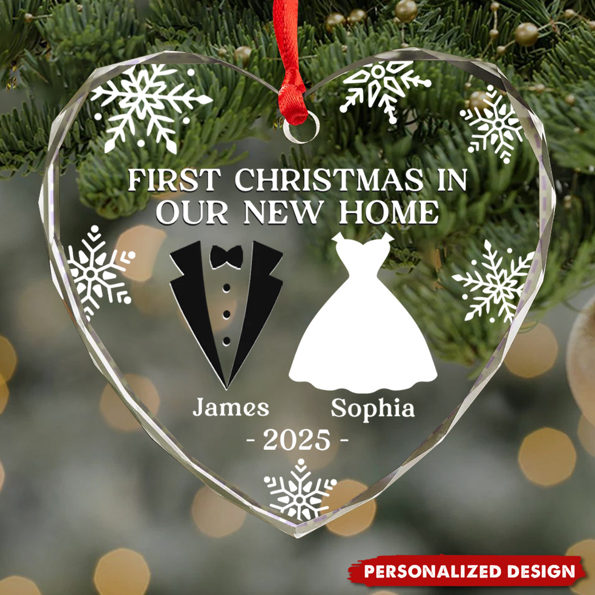 Personalized Anniversary Christmas Wedding Ornament Gifts For Husband And Wife, Him And Her-Our First Christmas As Husband And Wife