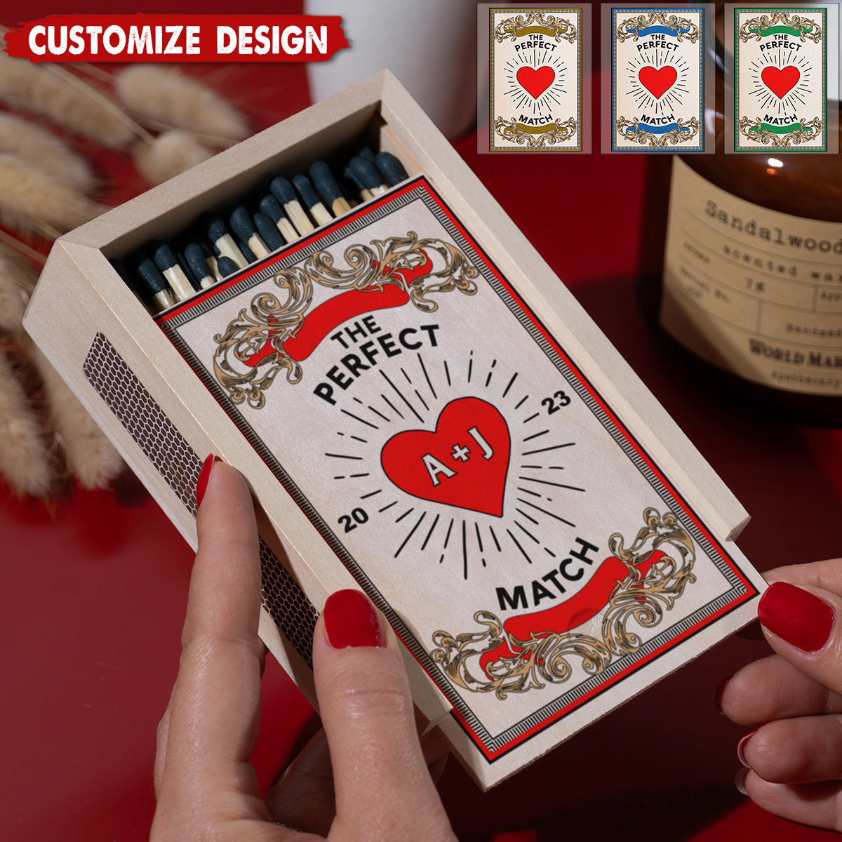 Personalized Couples Matchbox - Gift For Husband,Wife,Anniversary
