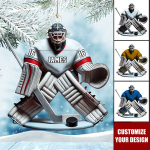 Personalized Hockey Player Christmas Ornament