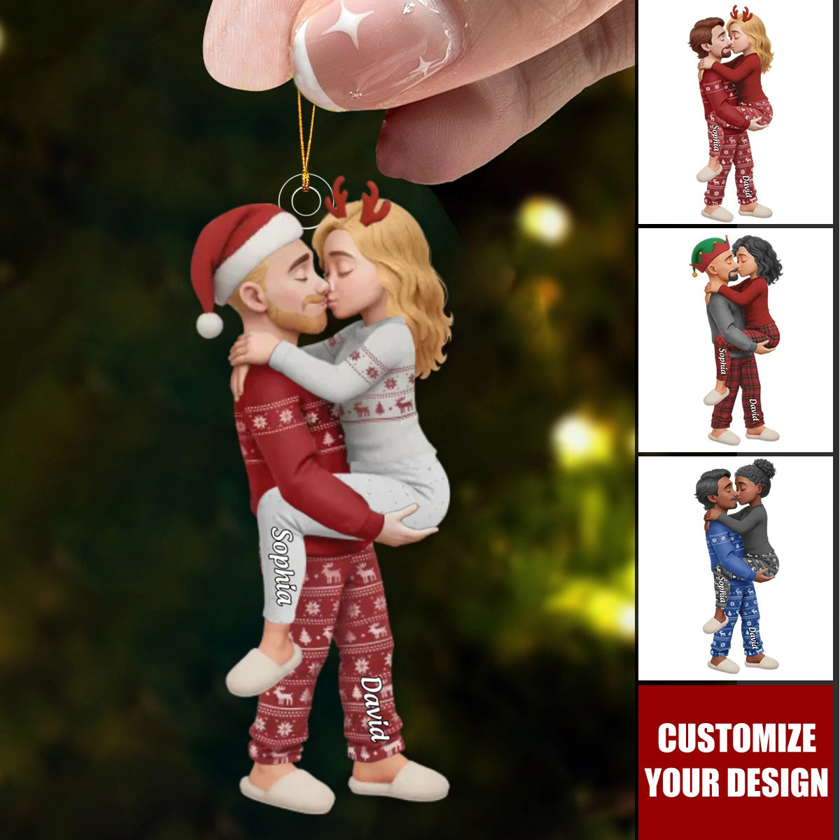 Personalized Anniversary Christmas Wedding Gifts - Custom Acrylic Ornament For Husband And Wife, Him And Her - Our First Noel As Lovers
