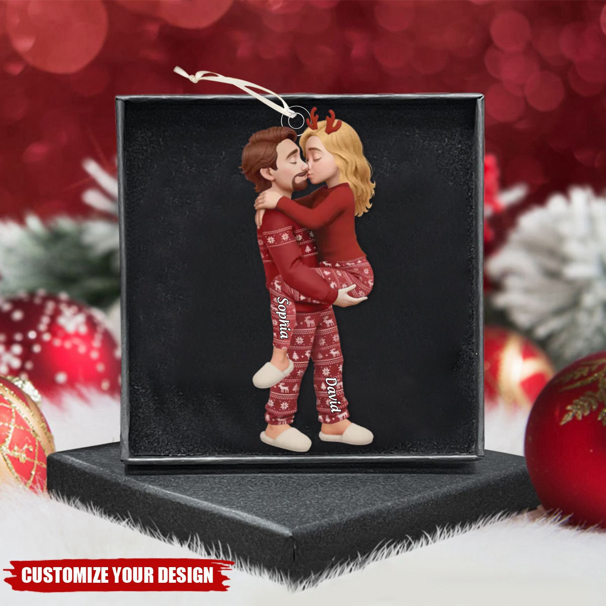 Personalized Anniversary Christmas Wedding Gifts - Custom Acrylic Ornament For Husband And Wife, Him And Her - Our First Noel As Lovers
