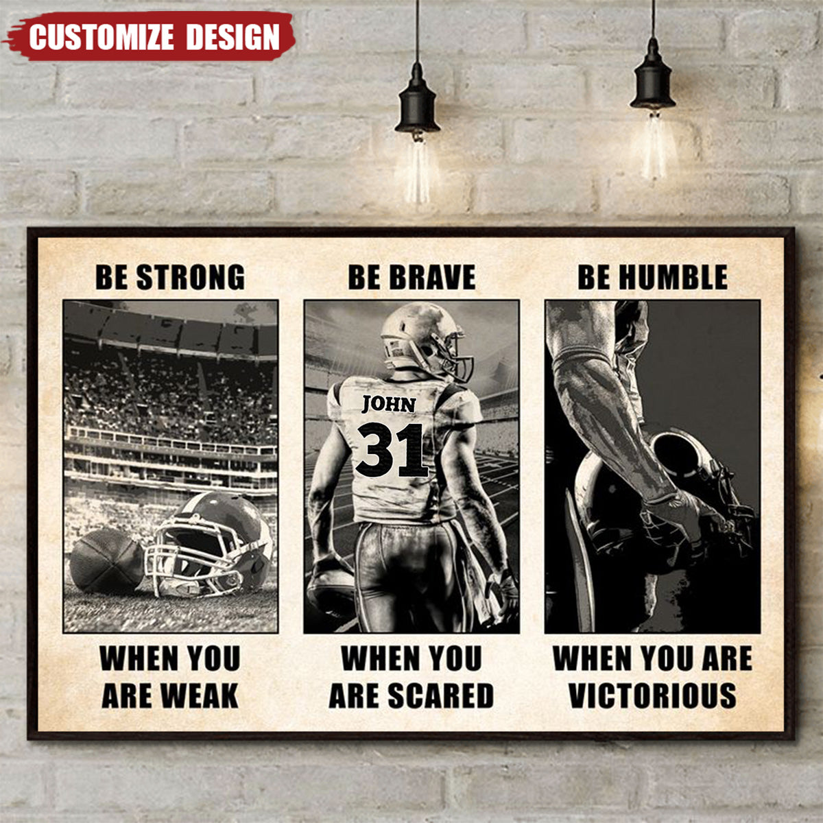 Gifts For Football Player Personalized Poster
