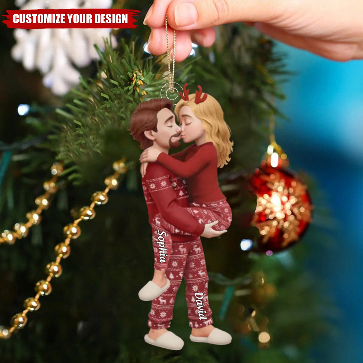 Personalized Anniversary Christmas Wedding Gifts - Custom Acrylic Ornament For Husband And Wife, Him And Her - Our First Noel As Lovers
