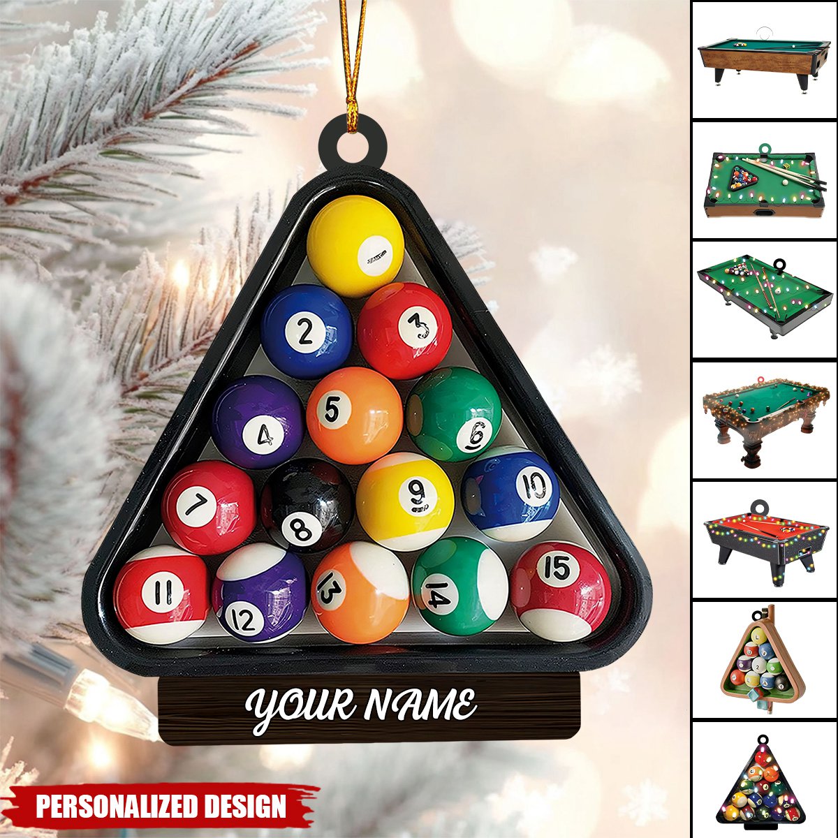 2024 New Release Personalized Billiard Holiday Christmas Ornament-Gifts For Pool Balls Lovers