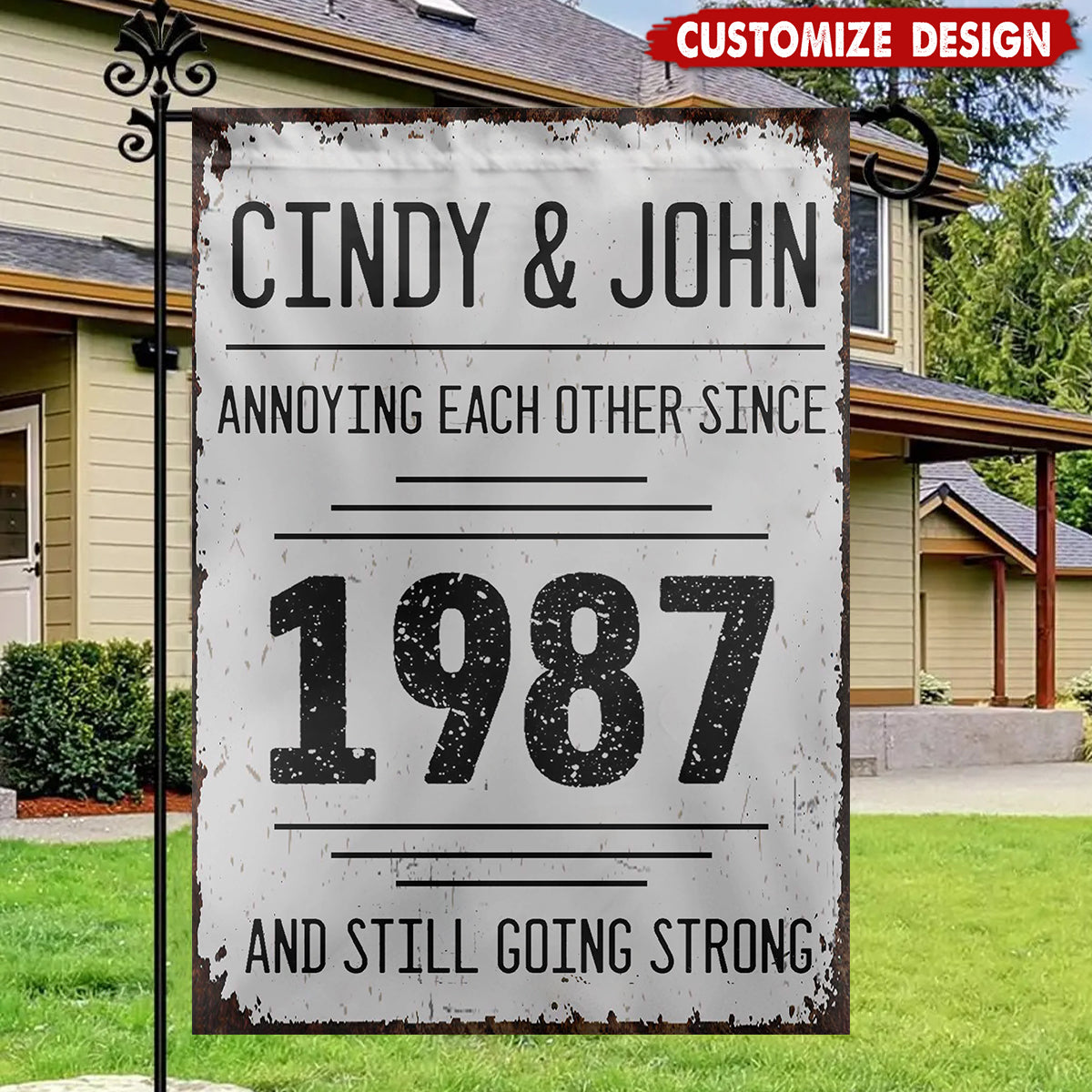 Annoying Each Other Since And Still Going Strong Personalized Flag - Gift For Couples