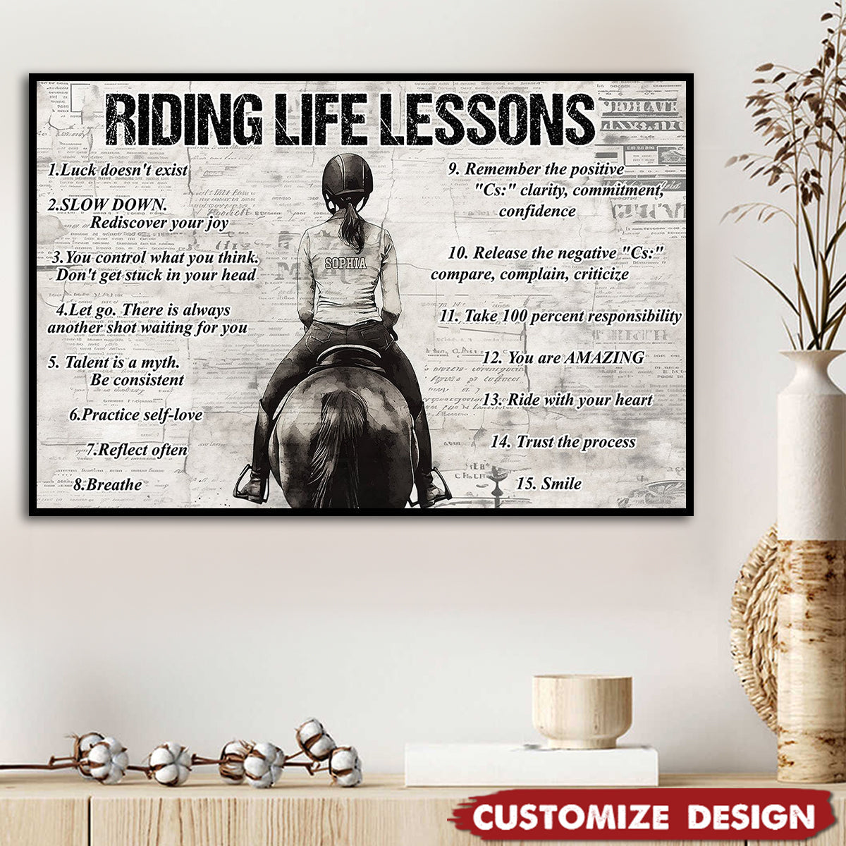 Personalized Horse Girl Riding Life Lessons Poster - Gift For Horse Girl