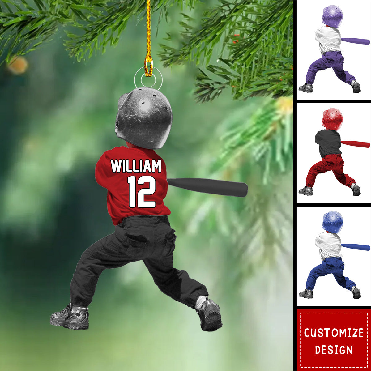 Personalized BaseBall Acrylic Christmas Ornament - BaseBall Ornament Gift For Kid