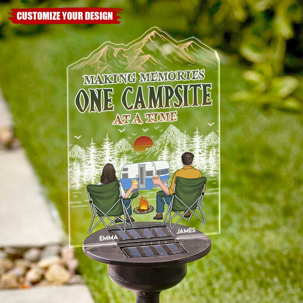Making Memories One Campsite At A Time - Personalized Solar Light