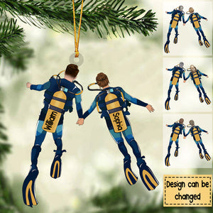 Personalized Scuba Diving Partners / Couples Car Hanging Ornament