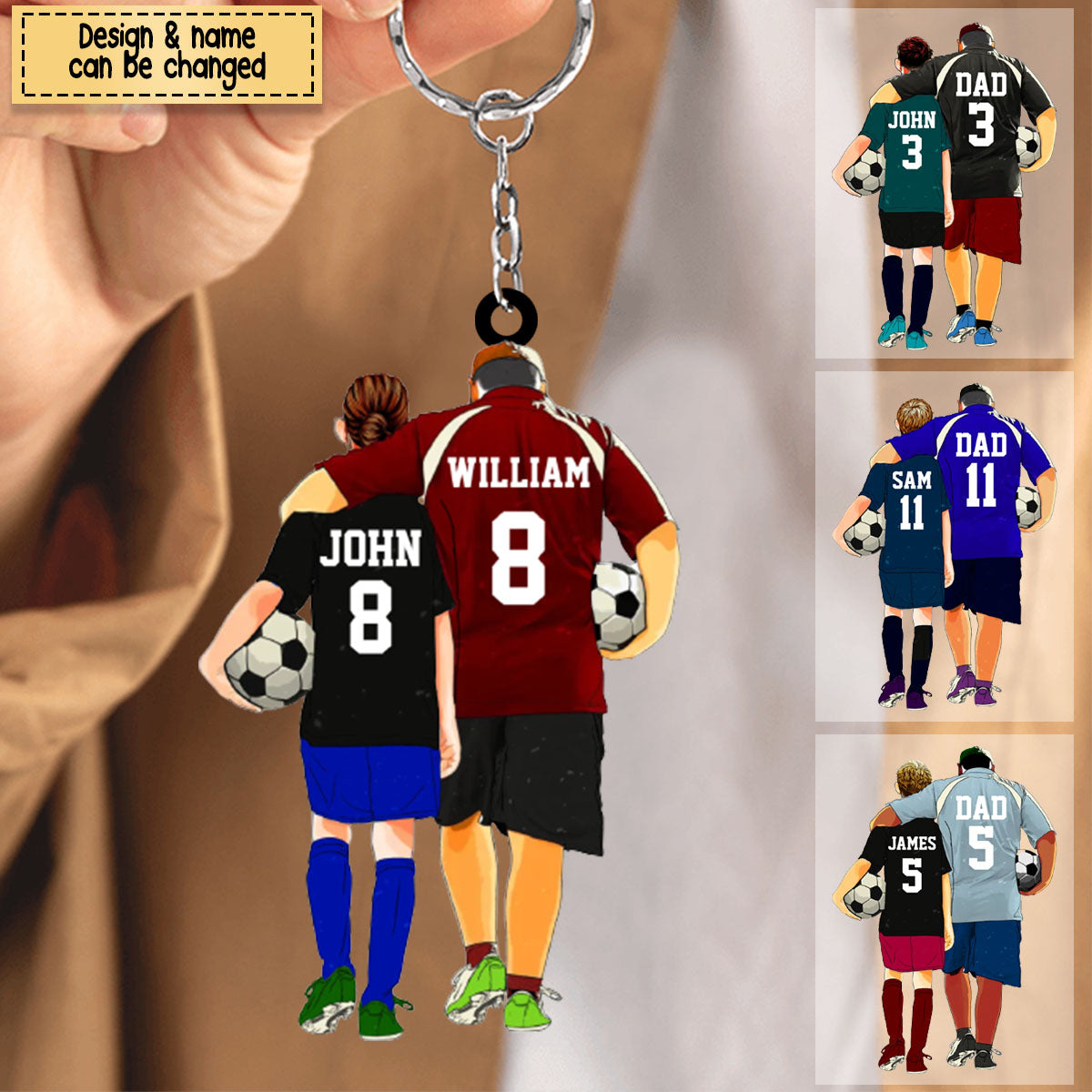 Personalized Soccer Players Gift For Son/Grandson Acrylic Keychain