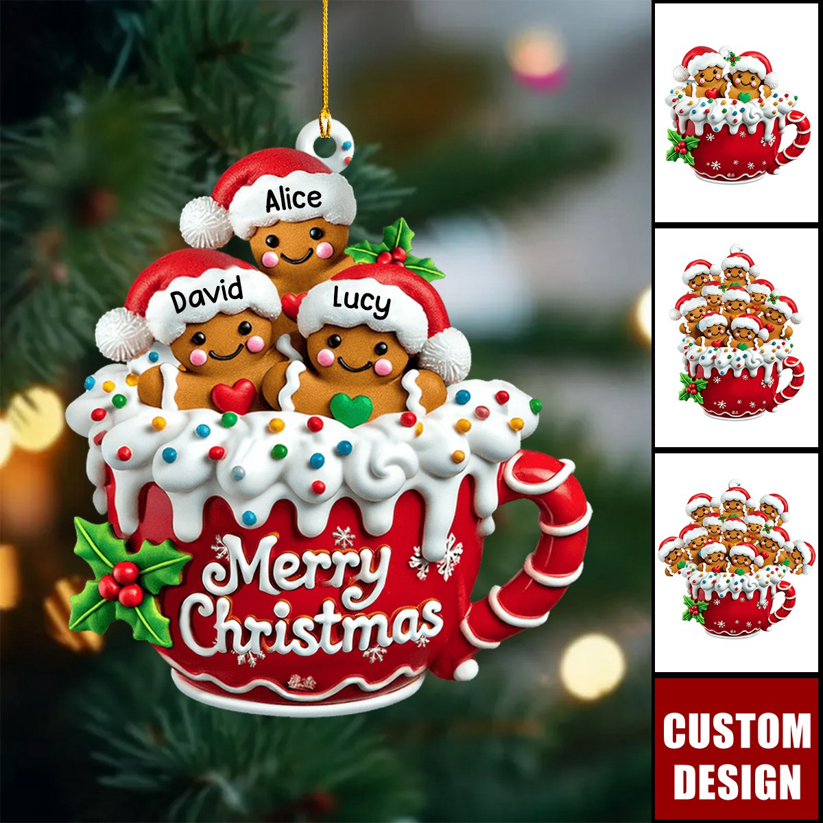 Merry Christmas - Personalized Gingerbread Christmas Ornament, Gift For Family - 2025New Release