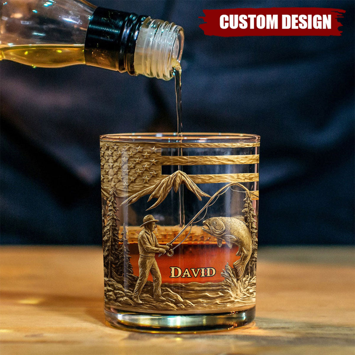 Fishing For Life - Personalized Fishing Whiskey Glass