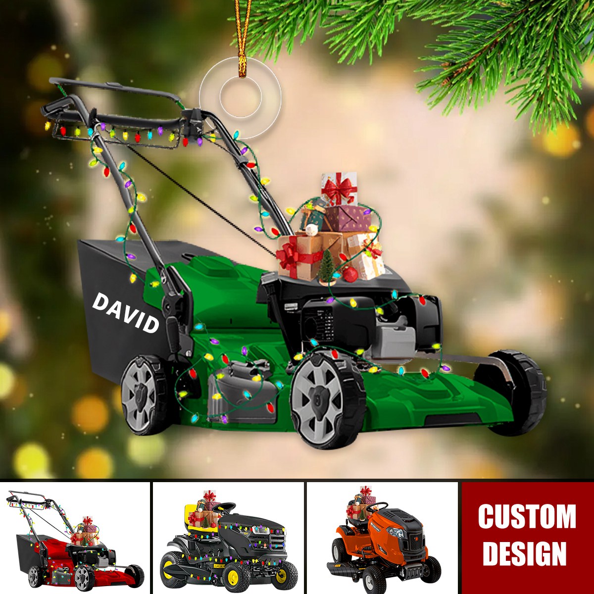 2024 New Release Personalized Lawn Mower Machine Christmas Ornament