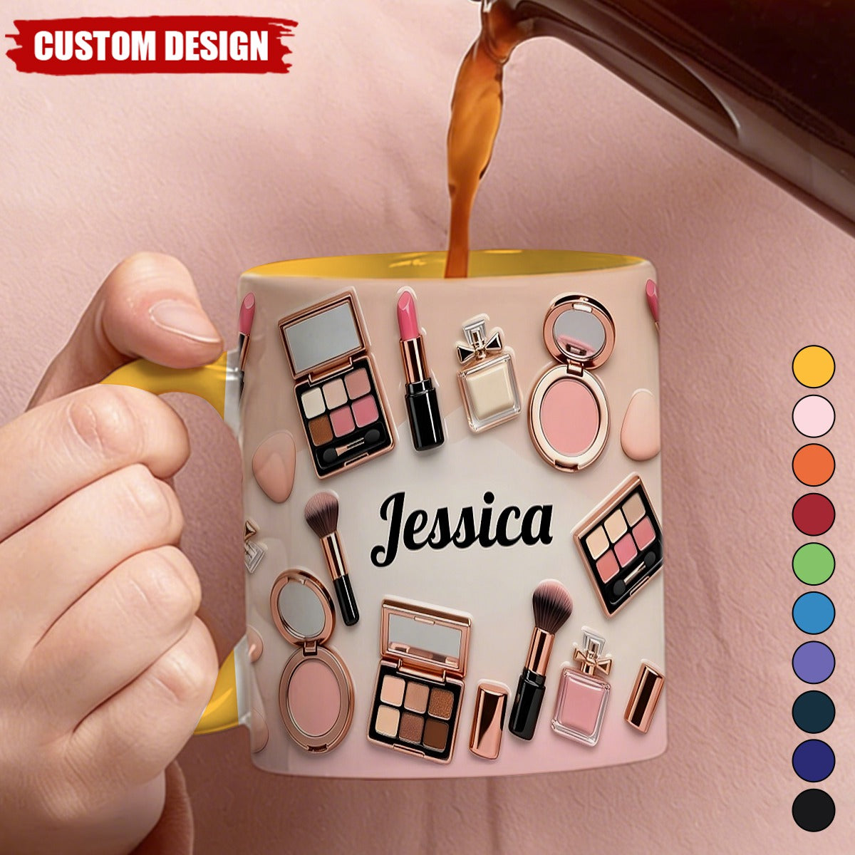 Personalized Makeup Accent Mug -Gift For Makeup Artist