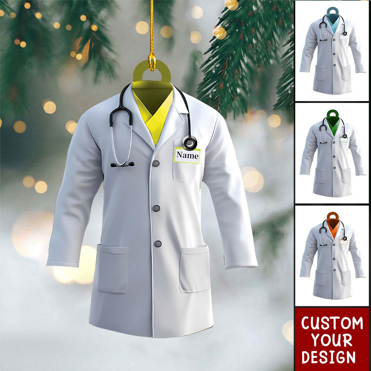 Personalized Lab Coat Christmas Ornament Gift For Doctor- 2024 New Release