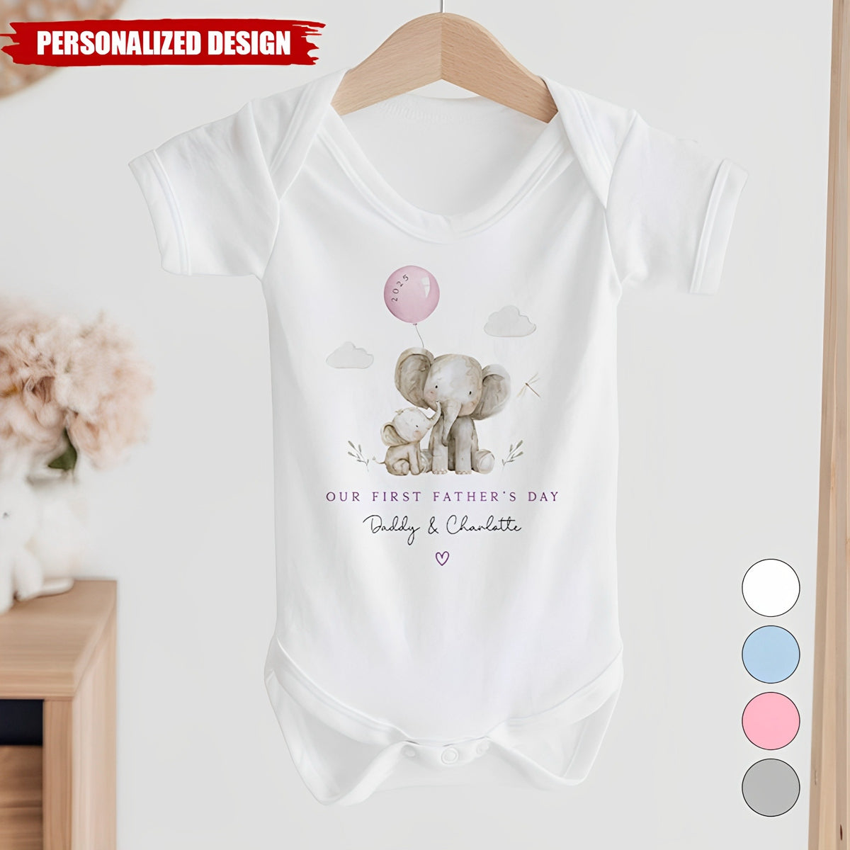 First Fathers Day-Personalized Baby Onesie And Sleepsuit