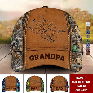 Personalized Fist Bump Fathers Day Family Cap-Gift For Grandpa Papa Daddy