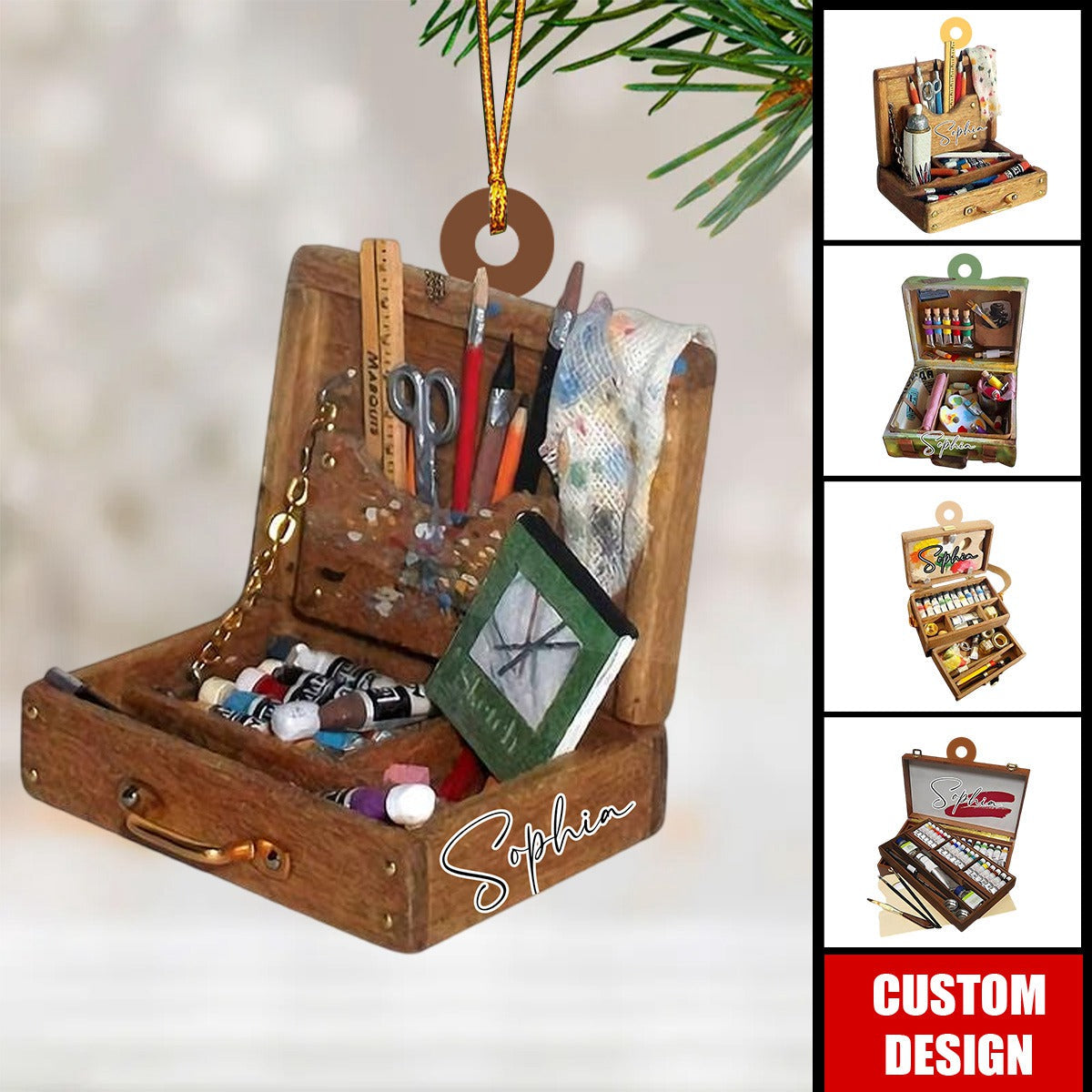 Personalized Painting Box Ornaments - Gift for Painter, Painting Lover - 2024 New Release