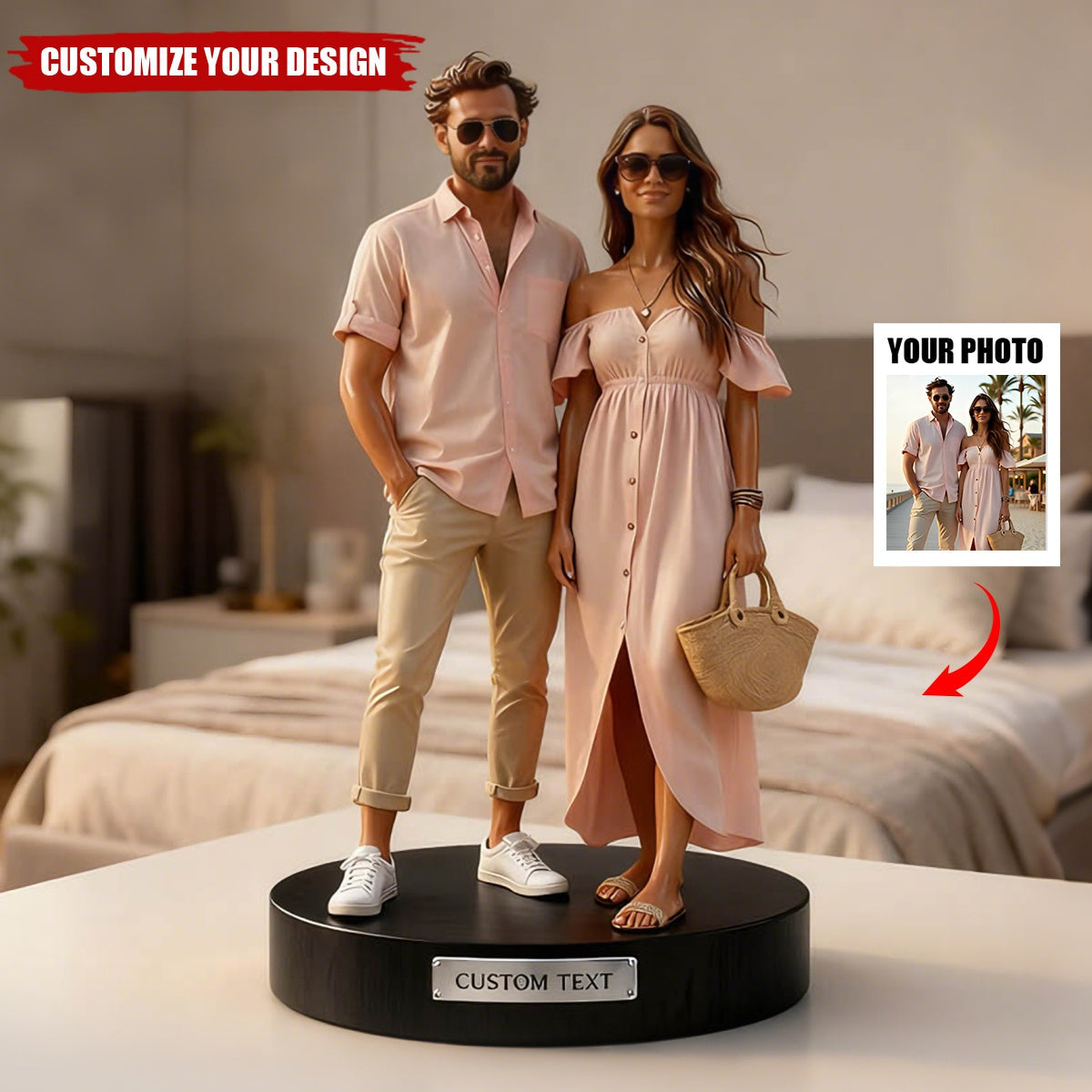Personalized couple photo figure style Custom Shaped Plaque