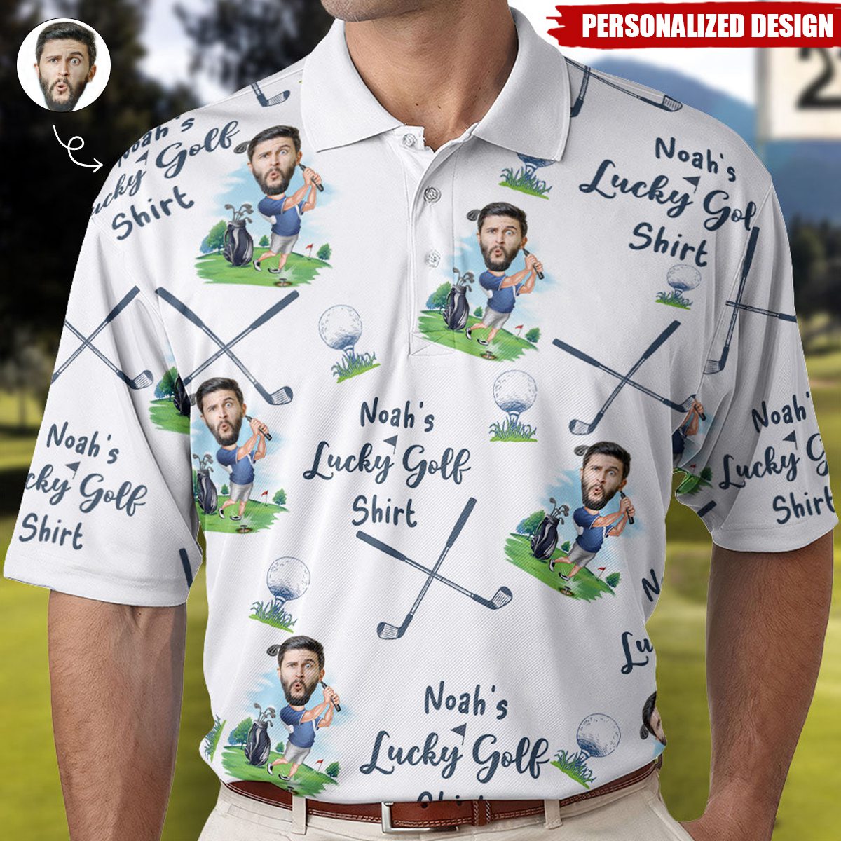 My Lucky Golf Shirt-Personalized Photo Polo Shirt