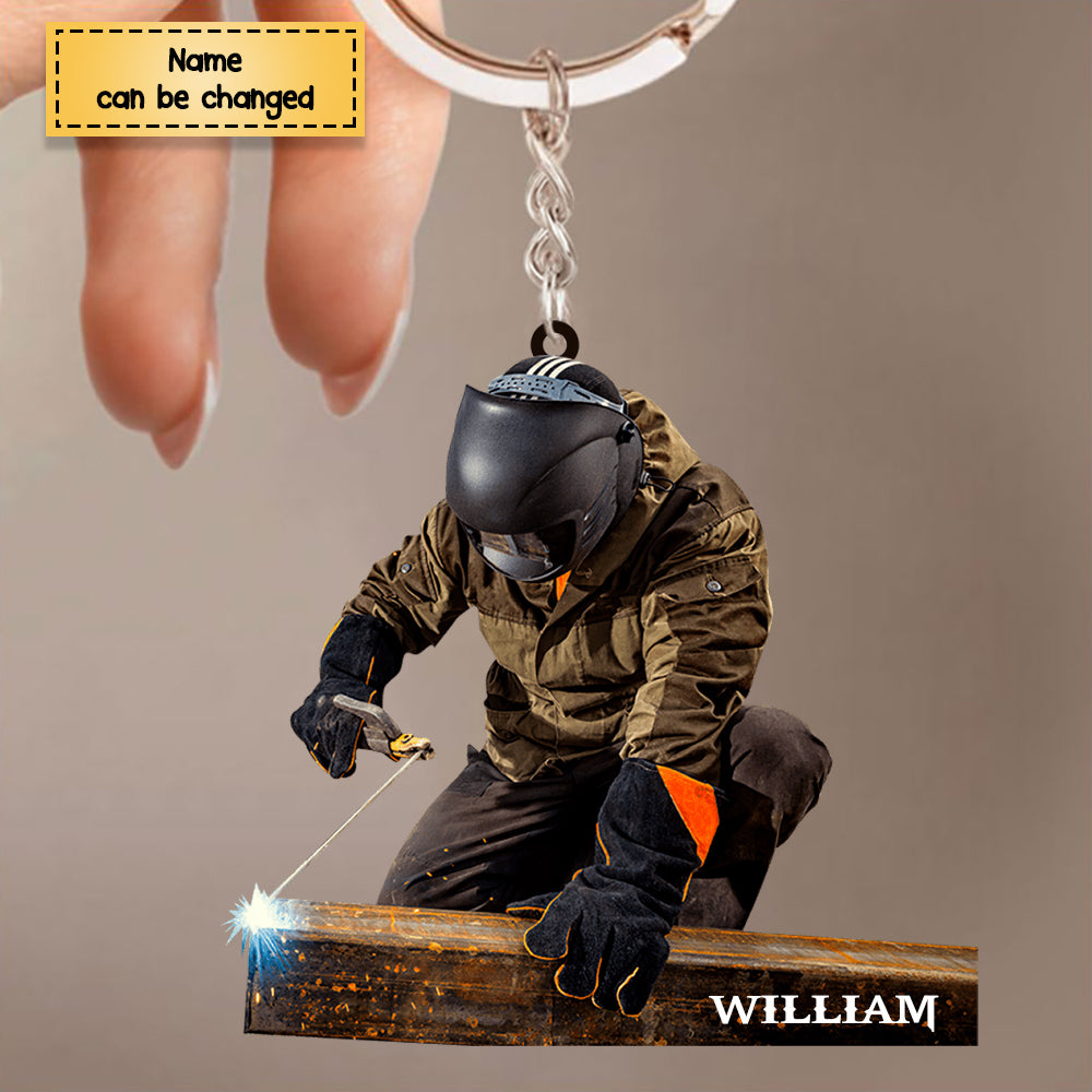I Am A Welder Personalized Acrylic Keychain - Father's Day Gift, Gift For Dad