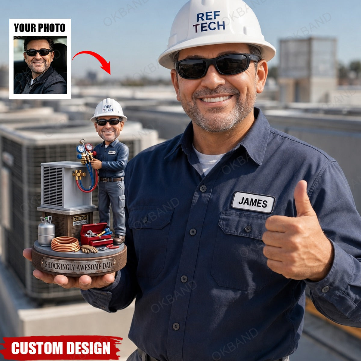 Personalized HVAC Work Acrylic Plaque - Gift for Installer Refrigeration or Service Technician