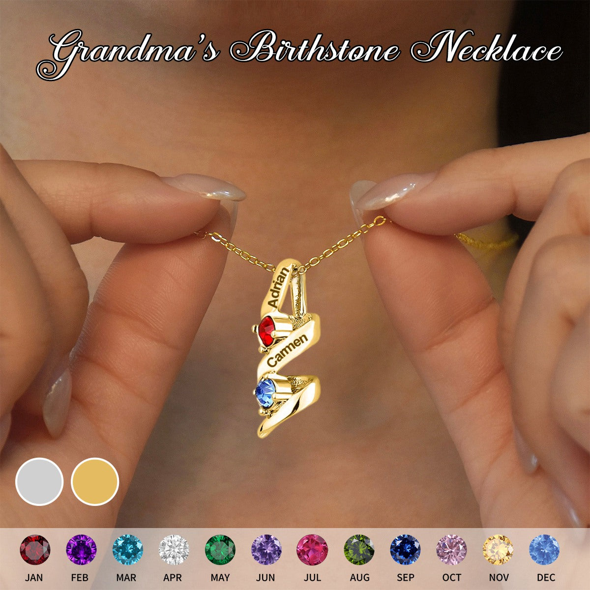 Infinity Promise-Personalized 2-5 Birthstone Necklace-Gift For Mother Necklace