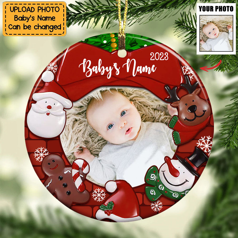 Baby First Christmas Photo Circle Ornament-Christmas Gift