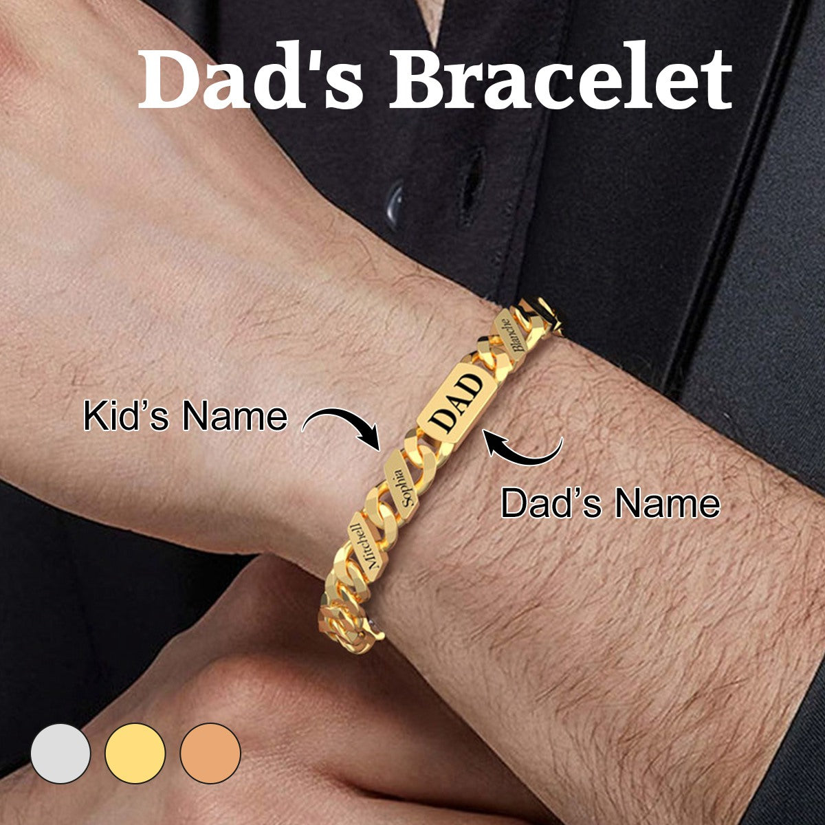 Personalized Fashion Name Bar Bracelet-Father's Day Gift