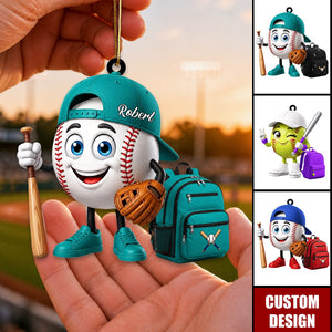 Personalized Cute Baseball Softball Mascot Ornament - Gift for Baseball Softball Lover - New Release
