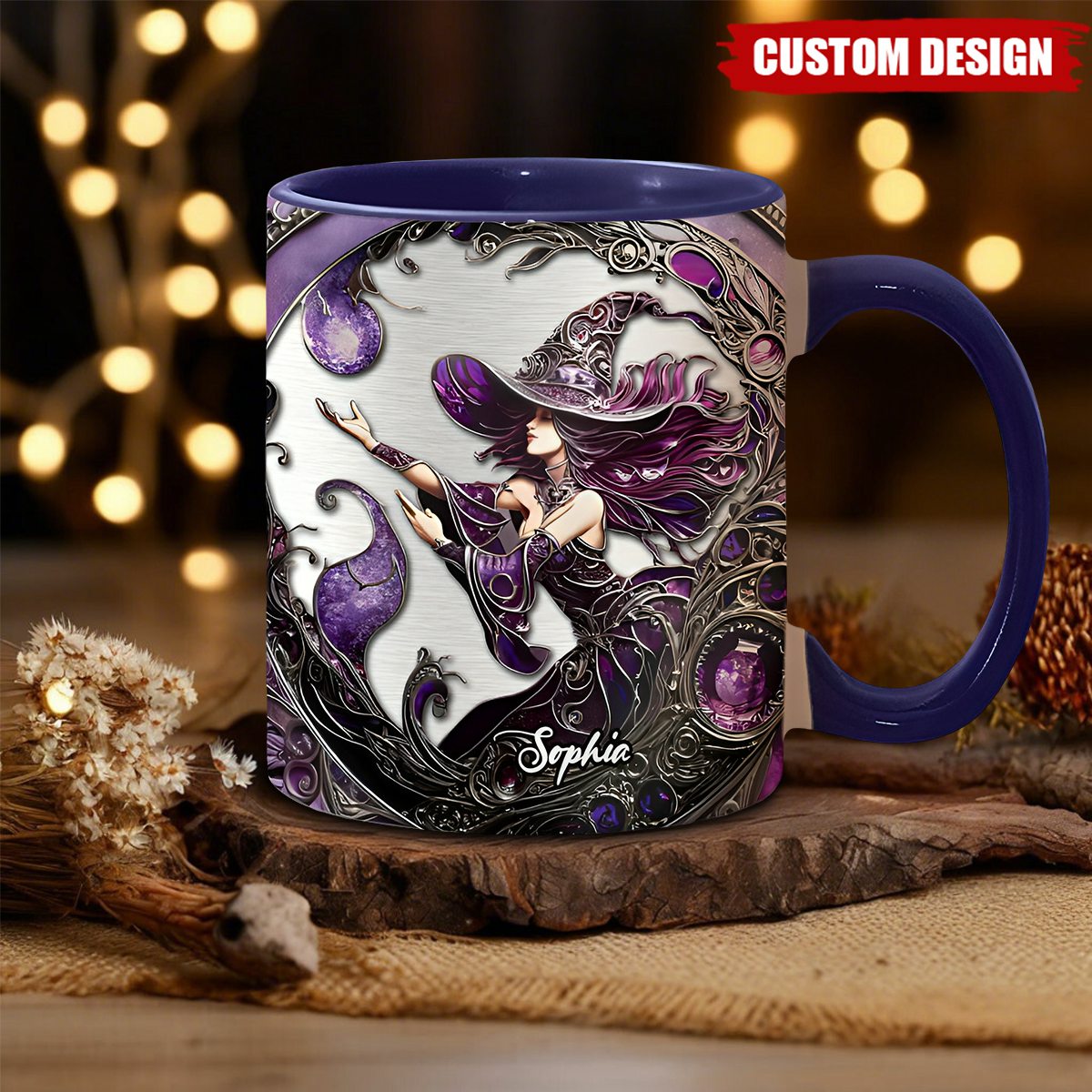 Beautiful Witch - Personalized Witch Accent Mug02
