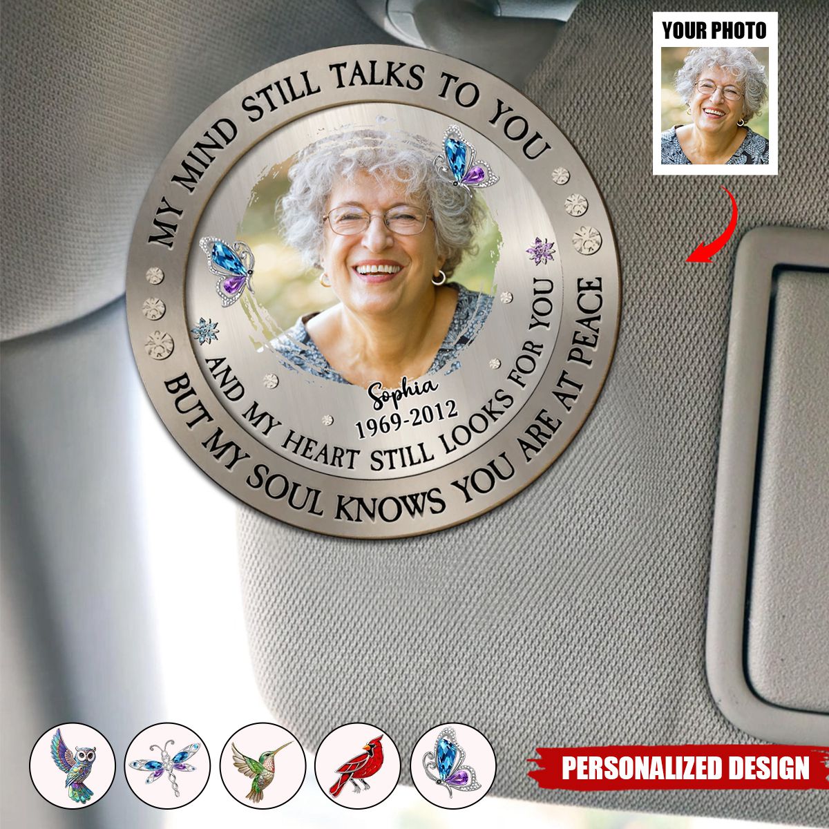 My Mind Still Talks To You-Personalized Car Visor Clip