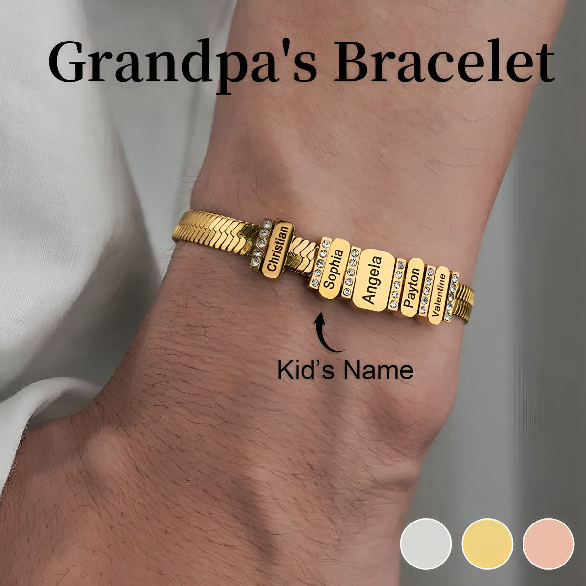 Personalised Flex Snake Chain Man's Bracelet-Gift for Dad/Grandpa