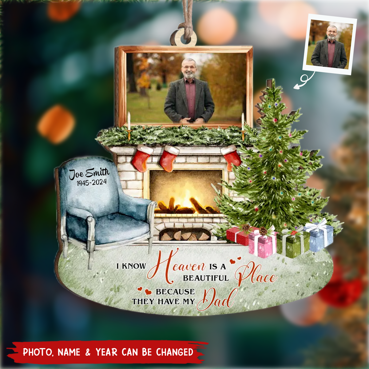 2024 New Release - Heaven is A Beautiful Place - Personalized Memorial Wooden Ornament