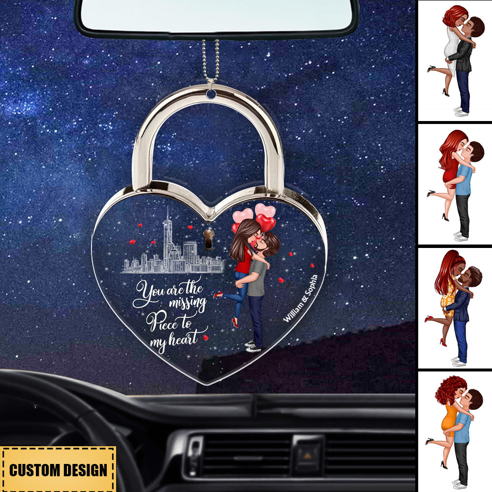 Personalized Couple Acrylic Car Ornament - Gift Idea For Couple